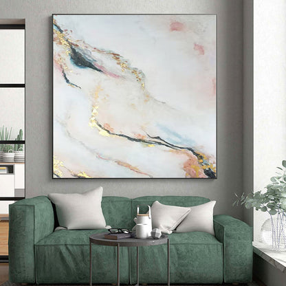 Gigantic Hand-Painted Abstract Painting for Hallway Stairwell Wall