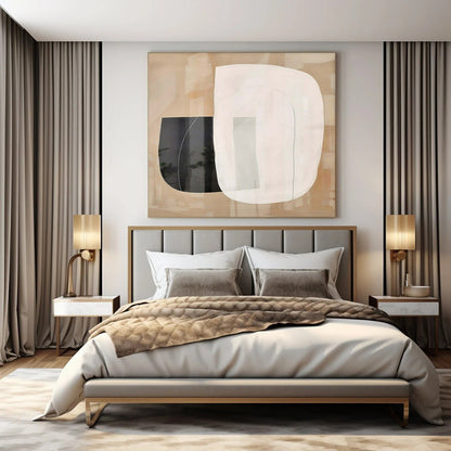 Oversized Hand-Painted Modern Abstract Mural for Family Home Teen Hangouts