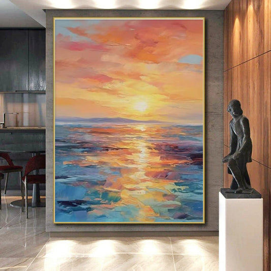 Colossal Hand-Painted Abstract Wall Art for Mudroom Functional Beauty LargeART0687