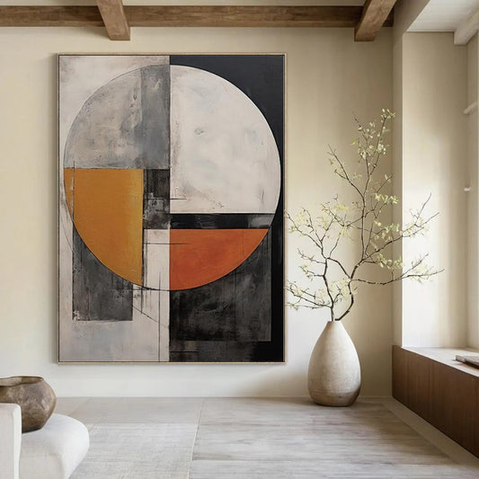 Artistic Stripe Hand-Painted Mural for Dining Room Statement Walls