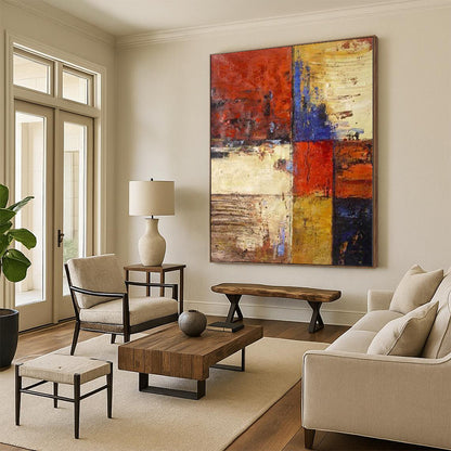 Grand Made-to-Order Abstract Wall Art for Reading Alcove Feature Walls