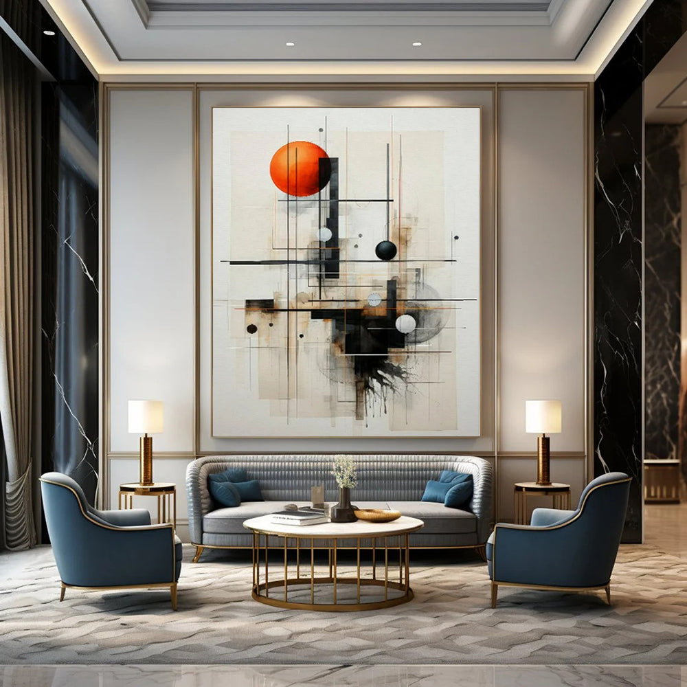 Glamorous Hand-Painted Modern Abstract Art for Bedroom Vanity Areas