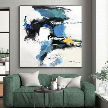 Monumental Modern Abstract Painting for Home Indoor Poolside Relaxing Atmosphere