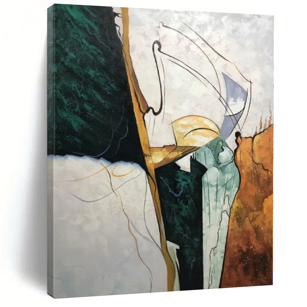 Monumental Custom Abstract Painting for Sunroom Garden View Walls