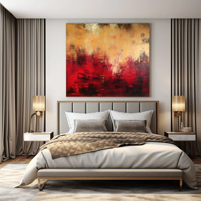 Oversized Hand-Painted Modern Abstract Mural for Boutique Hotel Spa Treatment Rooms