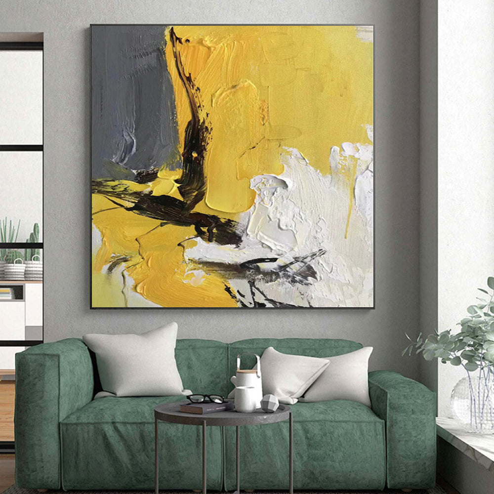 Grand Hand-Painted Abstract Canvas for Attic Storage and Display Areas