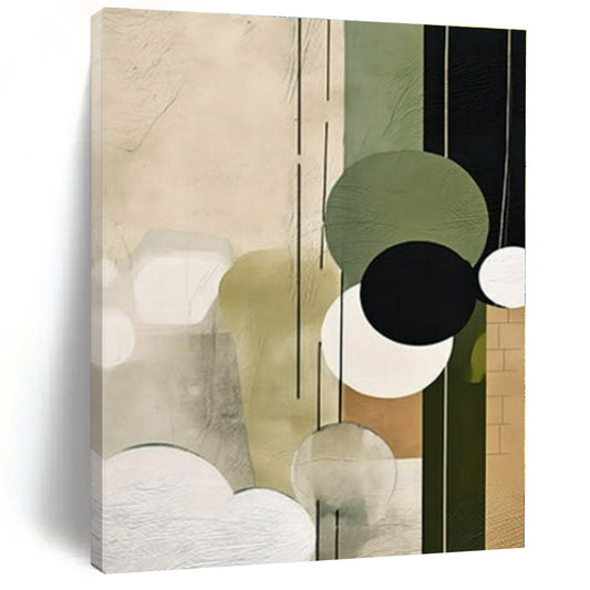 Oversized Hand-Painted Modern Abstract Painting for Office Pantry Areas