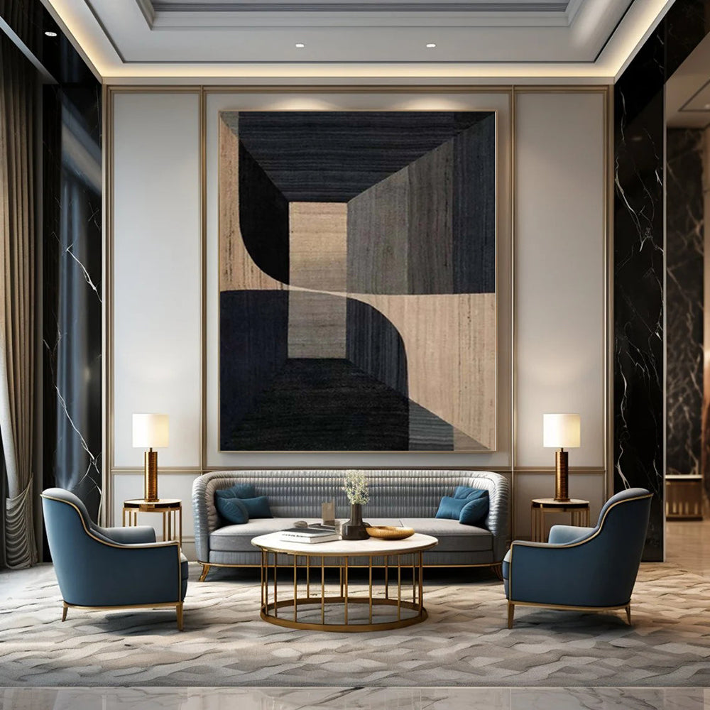 Monumental Custom Abstract Canvas for Botanical Research Lab Interiors