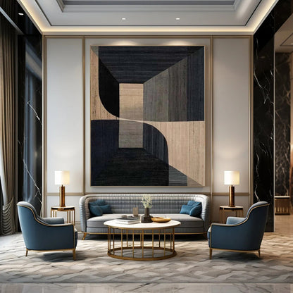 Monumental Custom Abstract Canvas for Botanical Research Lab Interiors