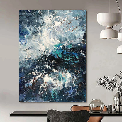 Custom Hand-Painted Abstract Mural for Living Room and Hotel Outdoor Terraces