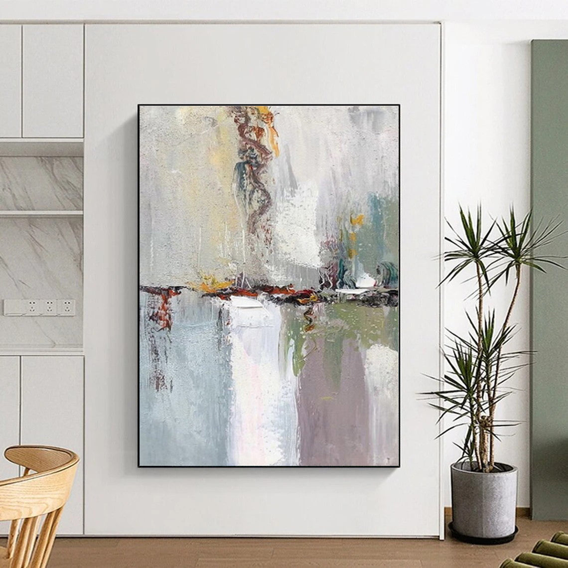 Staggering Custom Abstract Painting for Hallway Picture Ledge Wall
