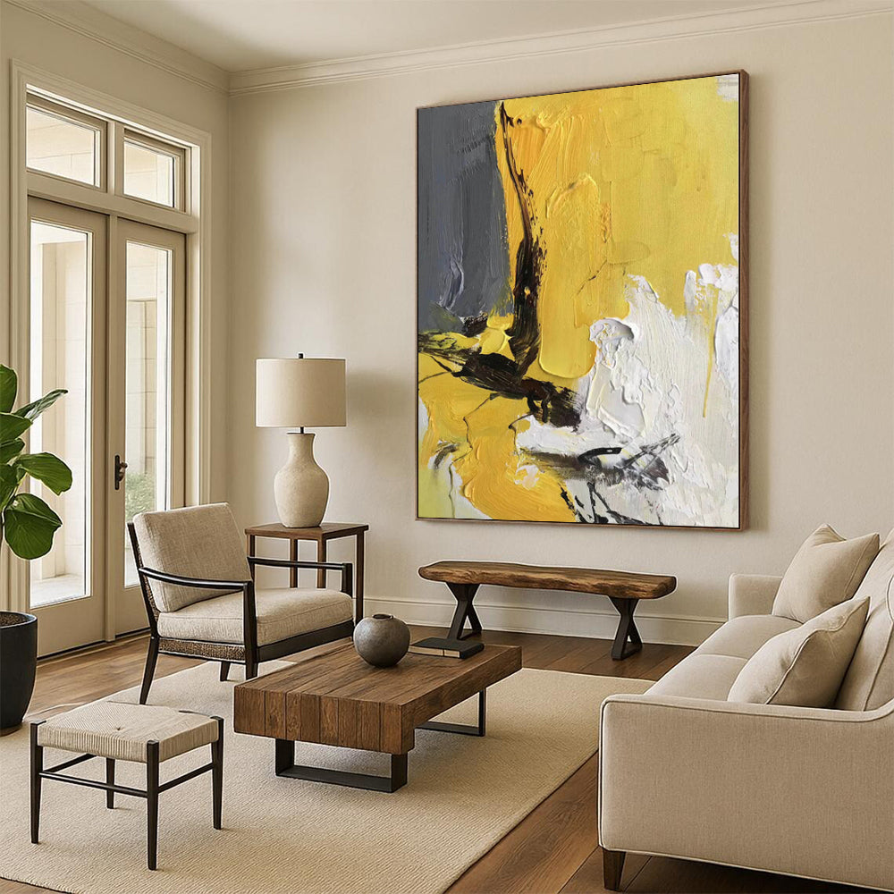 Grand Hand-Painted Abstract Canvas for Attic Storage and Display Areas