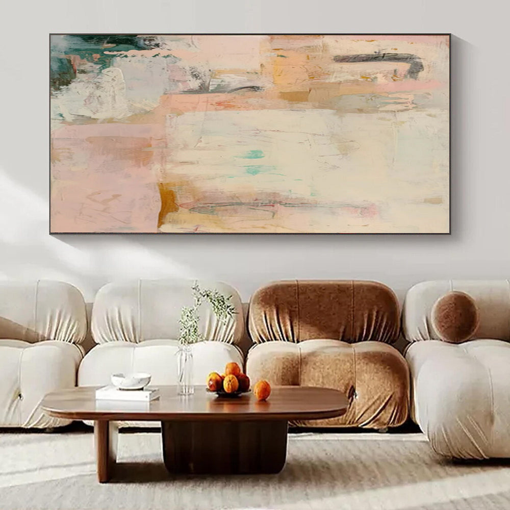 Large Hand-Painted Modern Abstract Wall Decor for Senior Living Community Activity Rooms