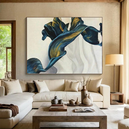 Grand Made-to-Order Abstract Art for Home Indoor Pool and Spa Feature Walls