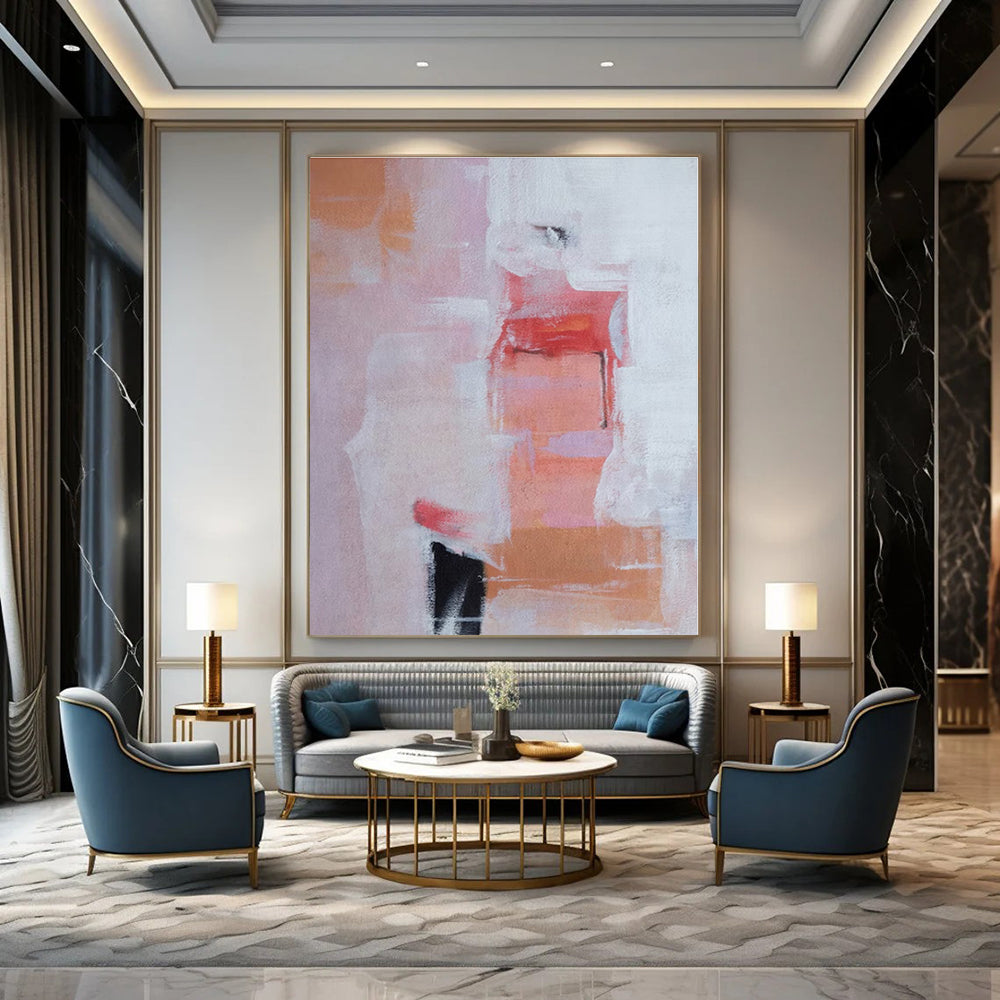 Large-Scale Hand-Painted Abstract Mural for Bedroom & Hallway