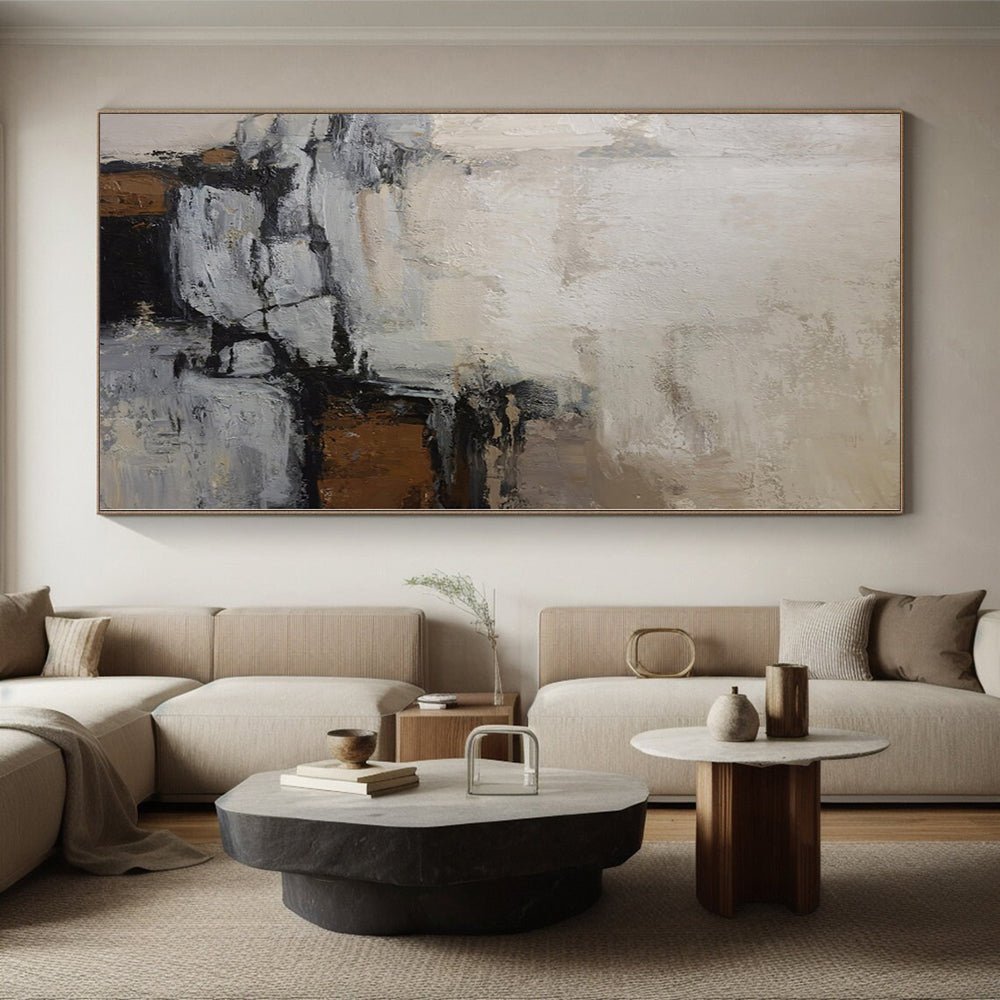 Immense Hand-Painted Abstract Art for Home Gym Feature Walls