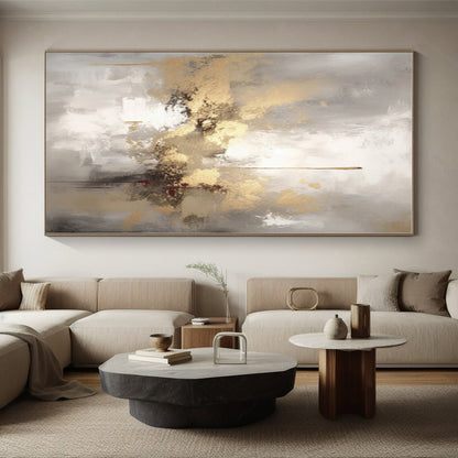 Custom Large-Scale Surreal Hand-Painted Abstract Canvas for Family Gathering Area