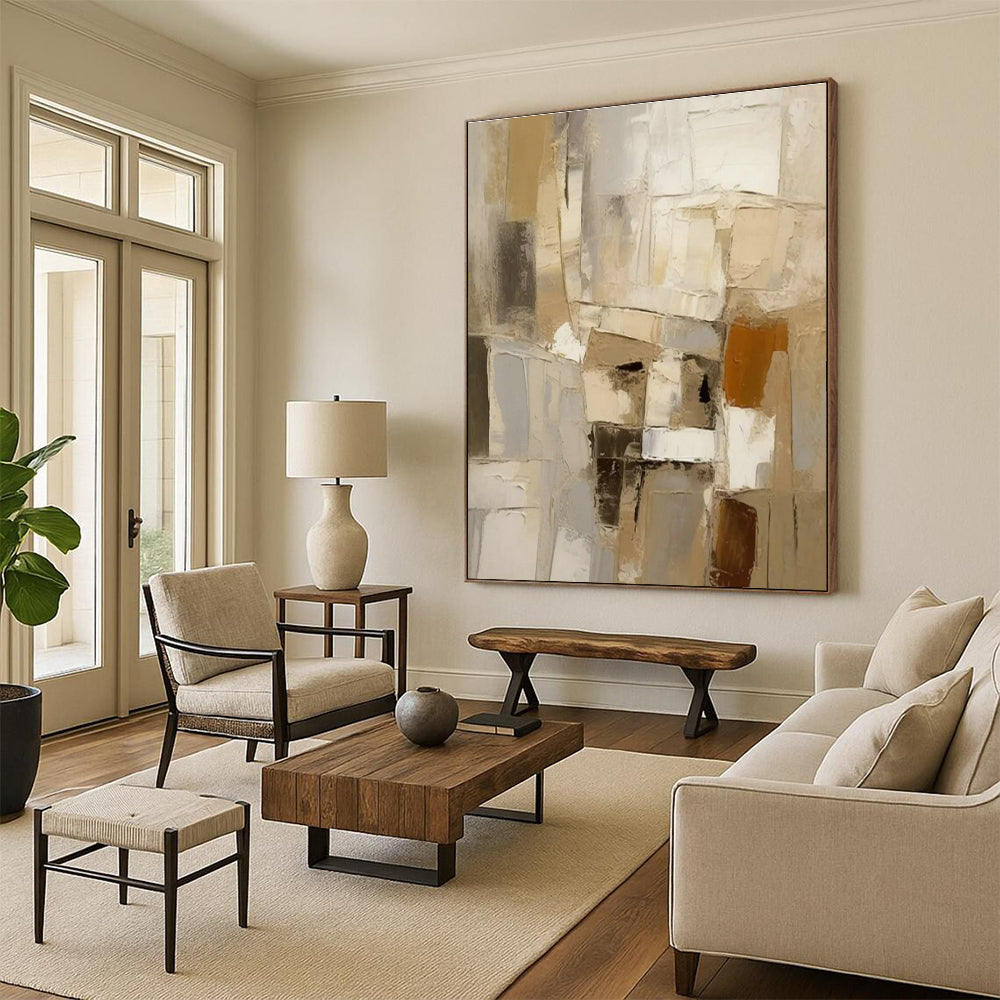 Vast Custom-Made Hand-Painted Abstract Art for Sunroom Solarium Wall LargeART0610