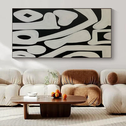 Gigantic Hand-Painted Modern Abstract Canvas for High-End Villa Living Rooms