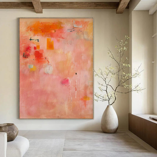 Custom Hand-Painted Abstract Mural for Living Room and Hotel Outdoor Terraces