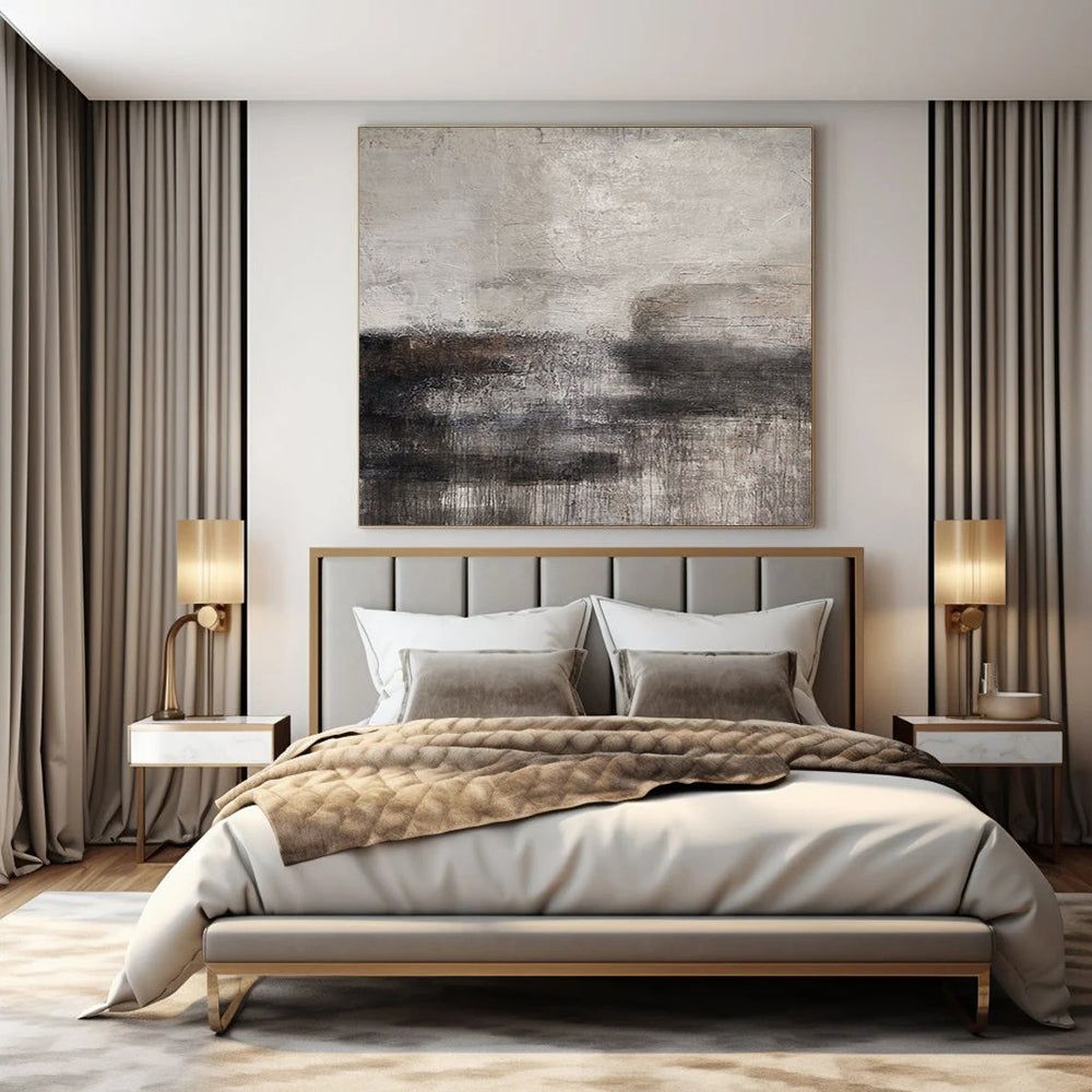 Large Hand-Painted Modern Abstract Mural for Corporate Headquarters Conference Room Negotiation Zones