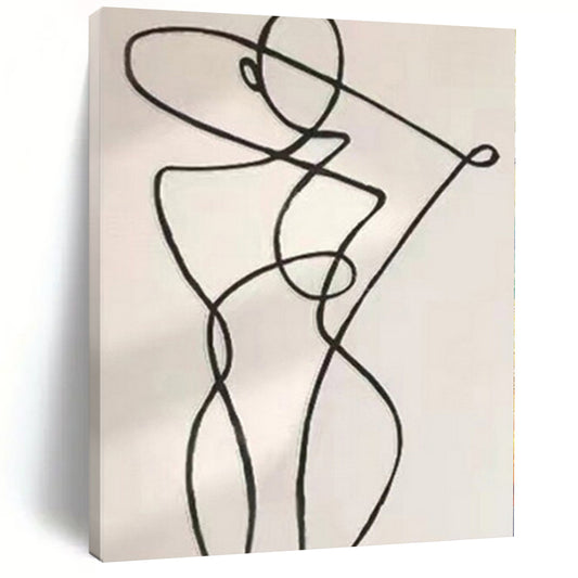 Grand Hand-Painted Abstract Canvas for Living Room Two-Story Walls