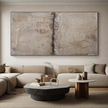 Oversized Hand-Painted Abstract Canvas for Hallway Picture Wall