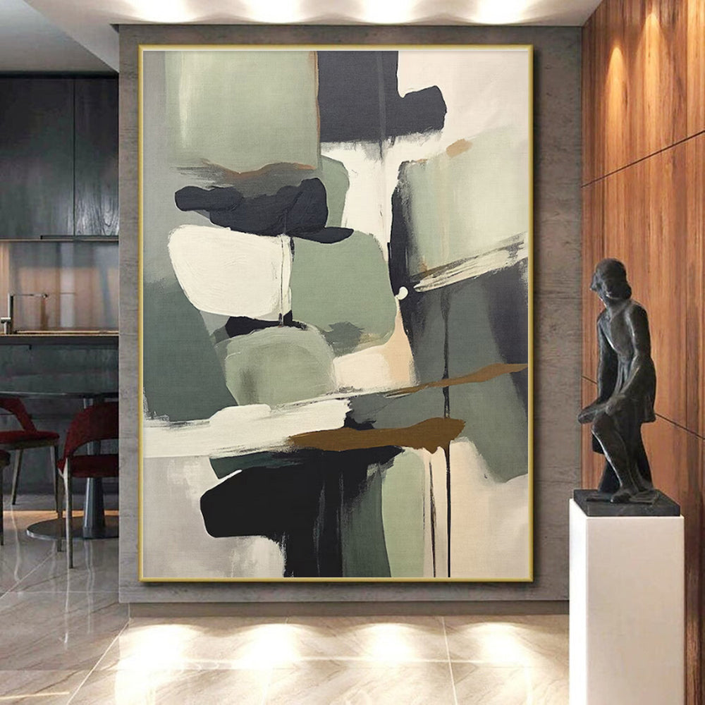 Super-Sized Contemporary Abstract Painting for Modern Greenhouse Plant Shelf Wall