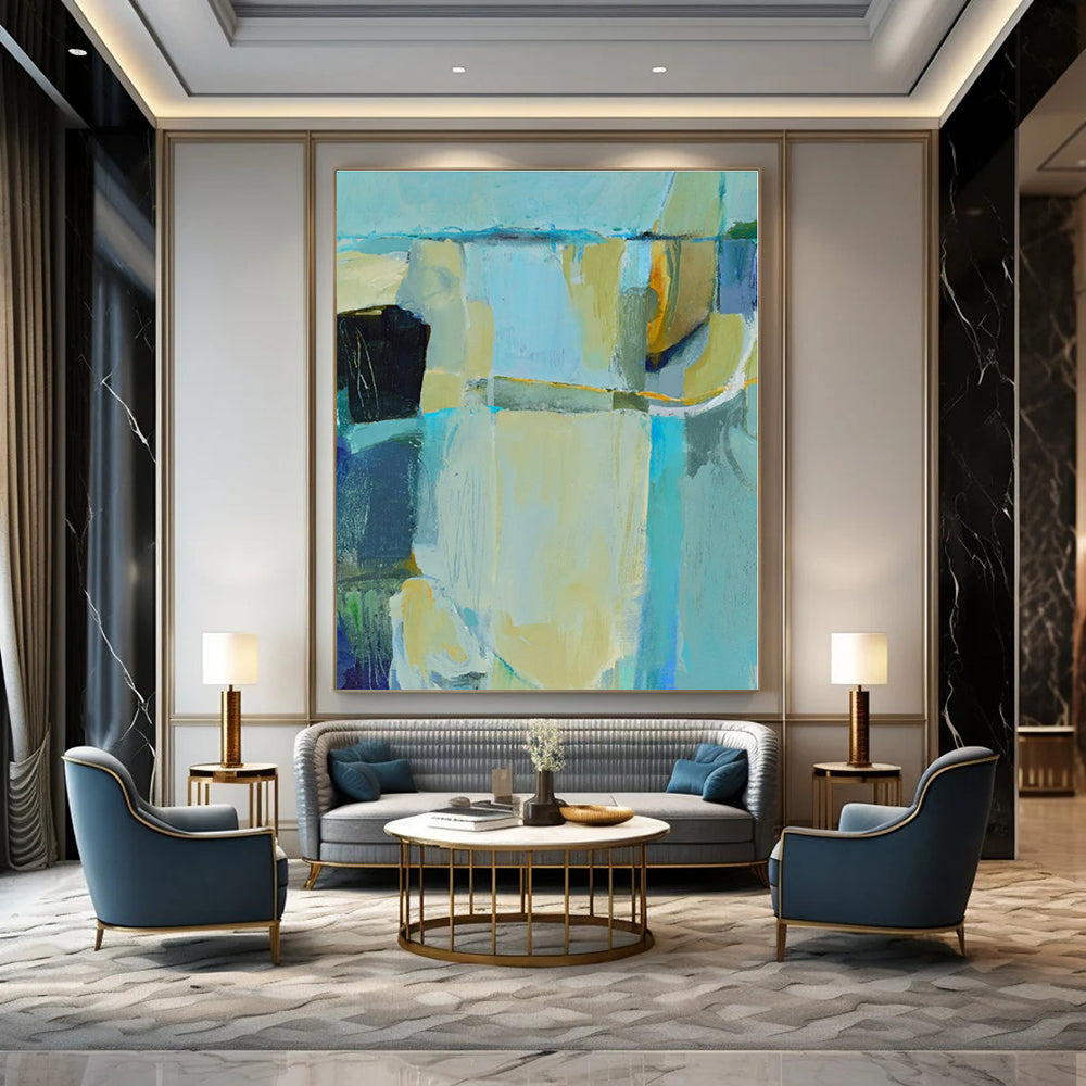 Hand-Painted Custom Abstract Mural for Office Creative Studios