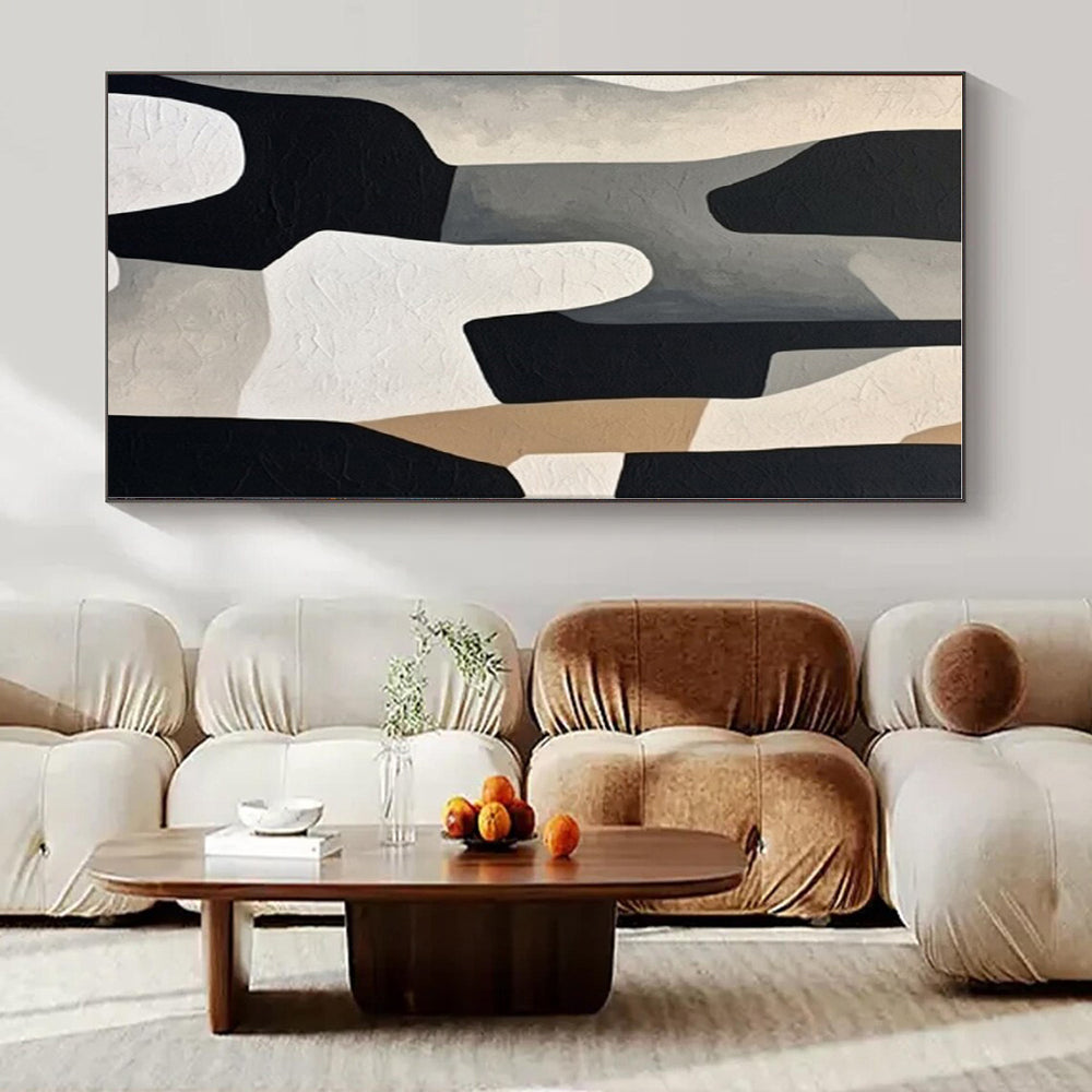 Large Hand-Painted Contemporary Abstract Wall Art for Office Private Offices