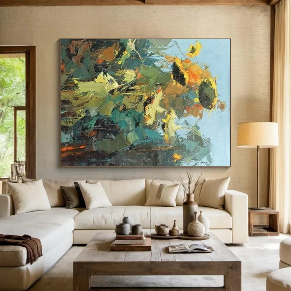 Large Contemporary Custom Abstract Wall Art for Modern Laundry Room Utility Sink Wall