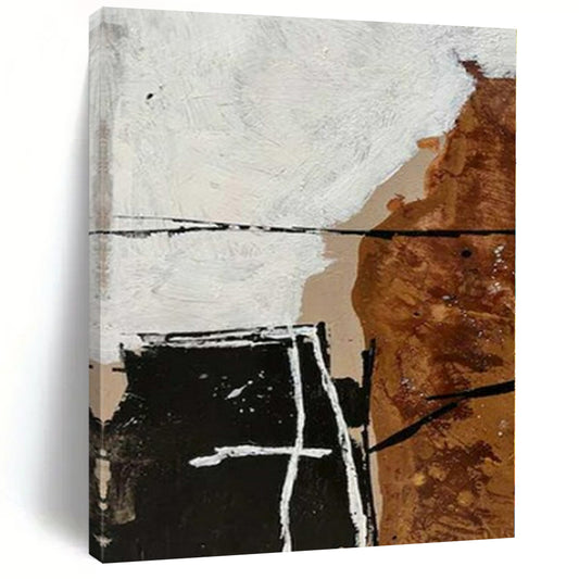 Colossal Hand-Painted Contemporary Abstract Canvas for Living Room Foyer Adjacent Walls