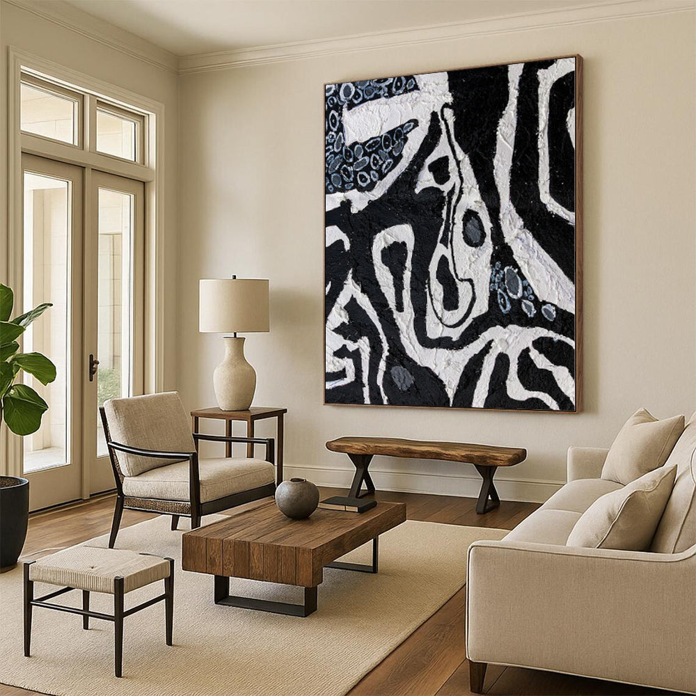 Giant Abstract Art Deco Mural - Commissioned Mixed Media for Boutique Hotel Suites