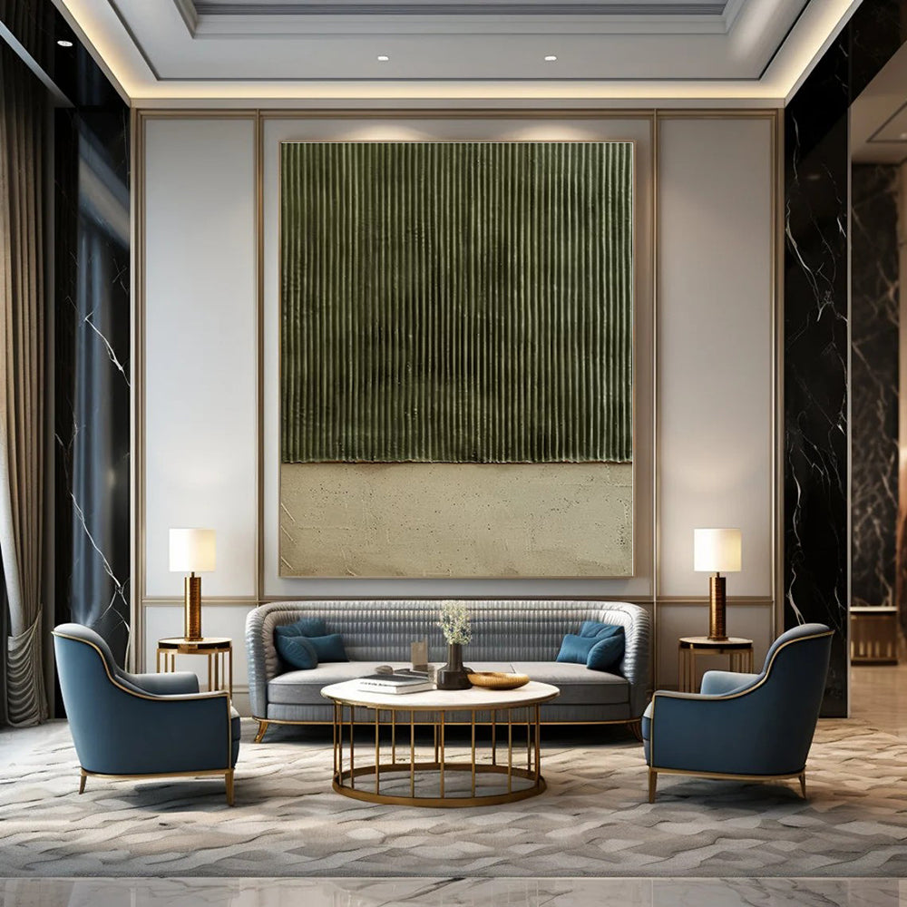 Oversized Hand-Painted Abstract Mural for Office & Hallway