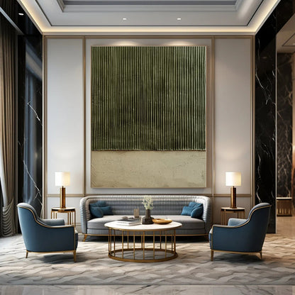 Oversized Hand-Painted Abstract Mural for Office & Hallway