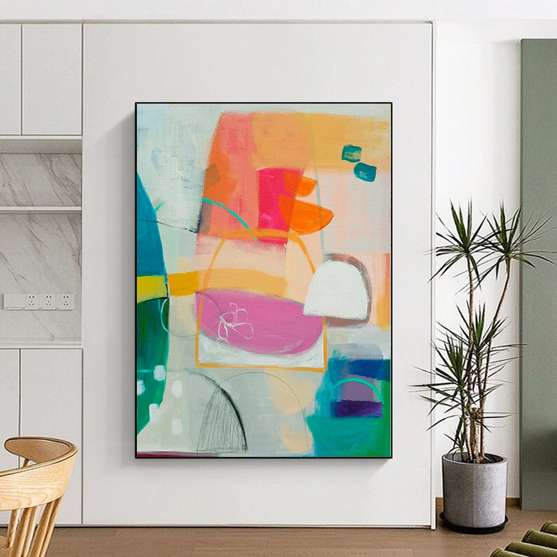 Giant Made-to-Order Abstract Painting for Office Lobbies