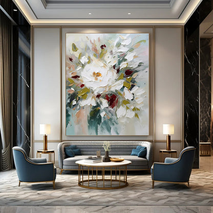 Custom Hand-Painted Abstract Mural for Hallway and Entryway