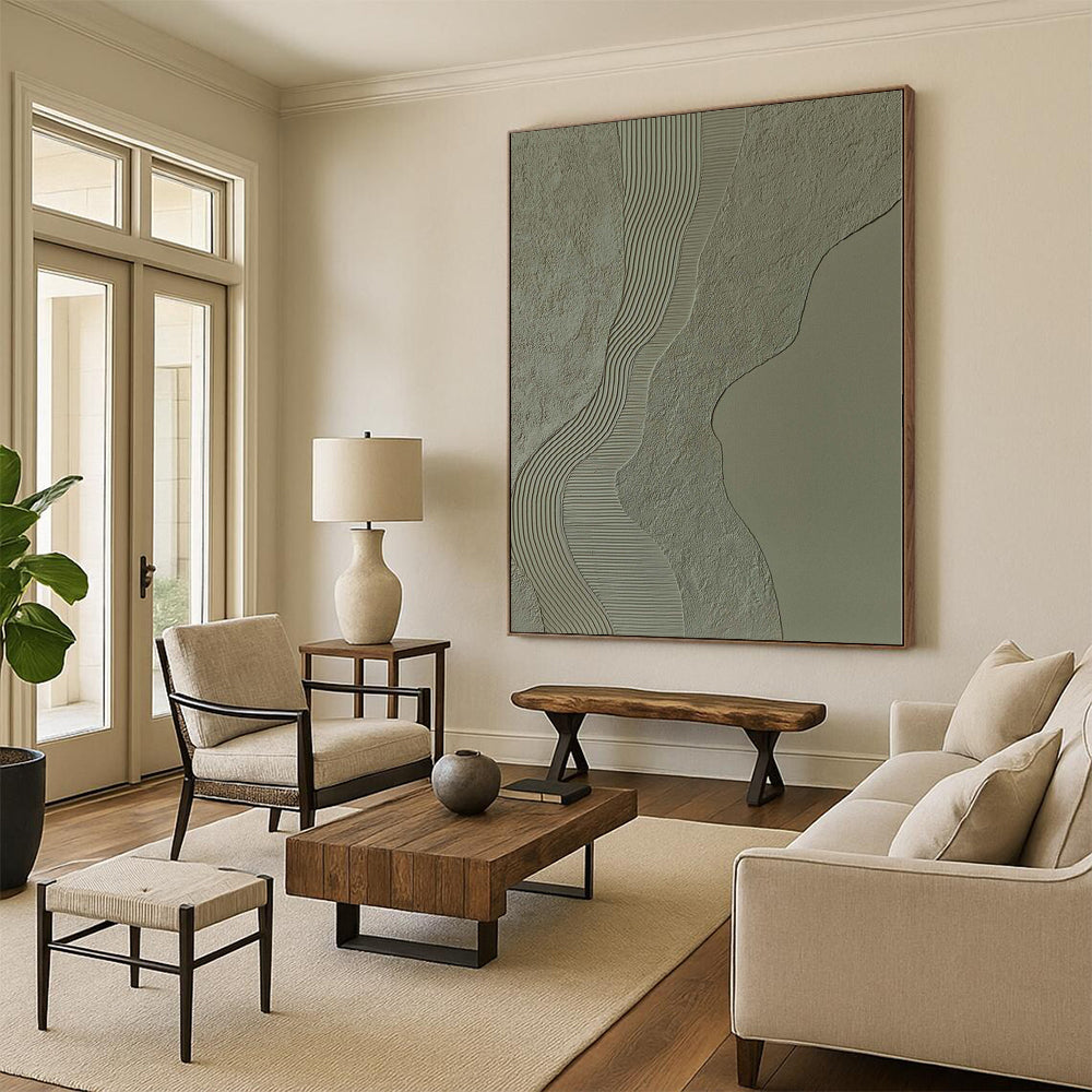 Grand Hand-Painted Abstract Painting for Hallway Corridors