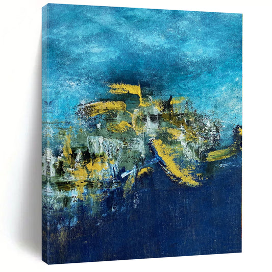 Custom Oversized Abstract Canvas - Hand-Painted Acrylic for Luxury Villa Foyers