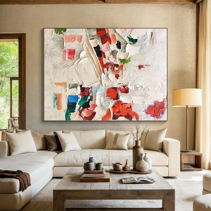 Monumental Modern Abstract Painting for Contemporary Kitchen Breakfast Nook Feature Wall