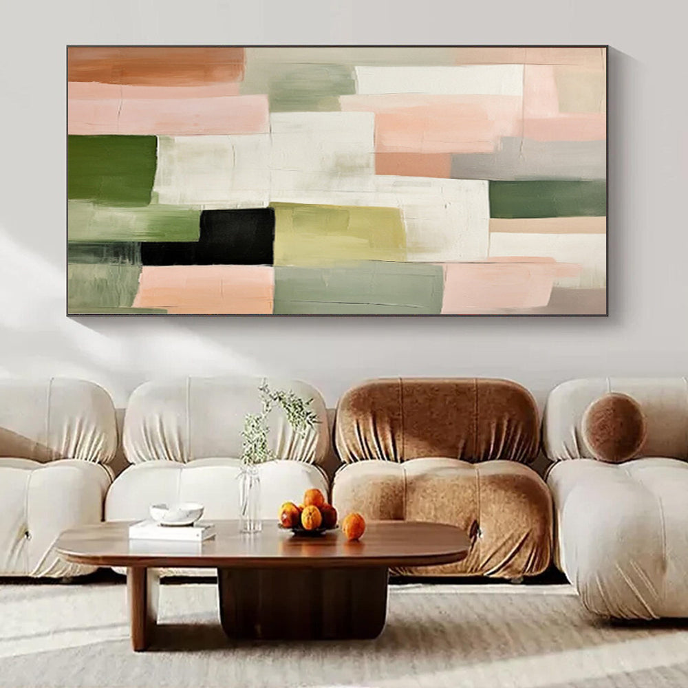 Oversized Abstract Wall Art for Sauna Interiors - Commissioned Mixed Media on Canvas