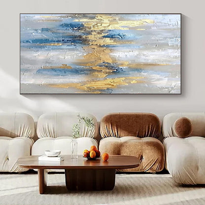 Oversized Hand-Painted Modern Abstract Mural for Upscale Hotel Conference Rooms