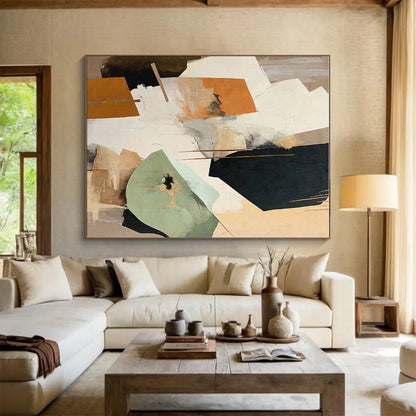 Extra-Huge Contemporary Abstract Canvas for Home Office Zoom Backgrounds in Modern Workspaces