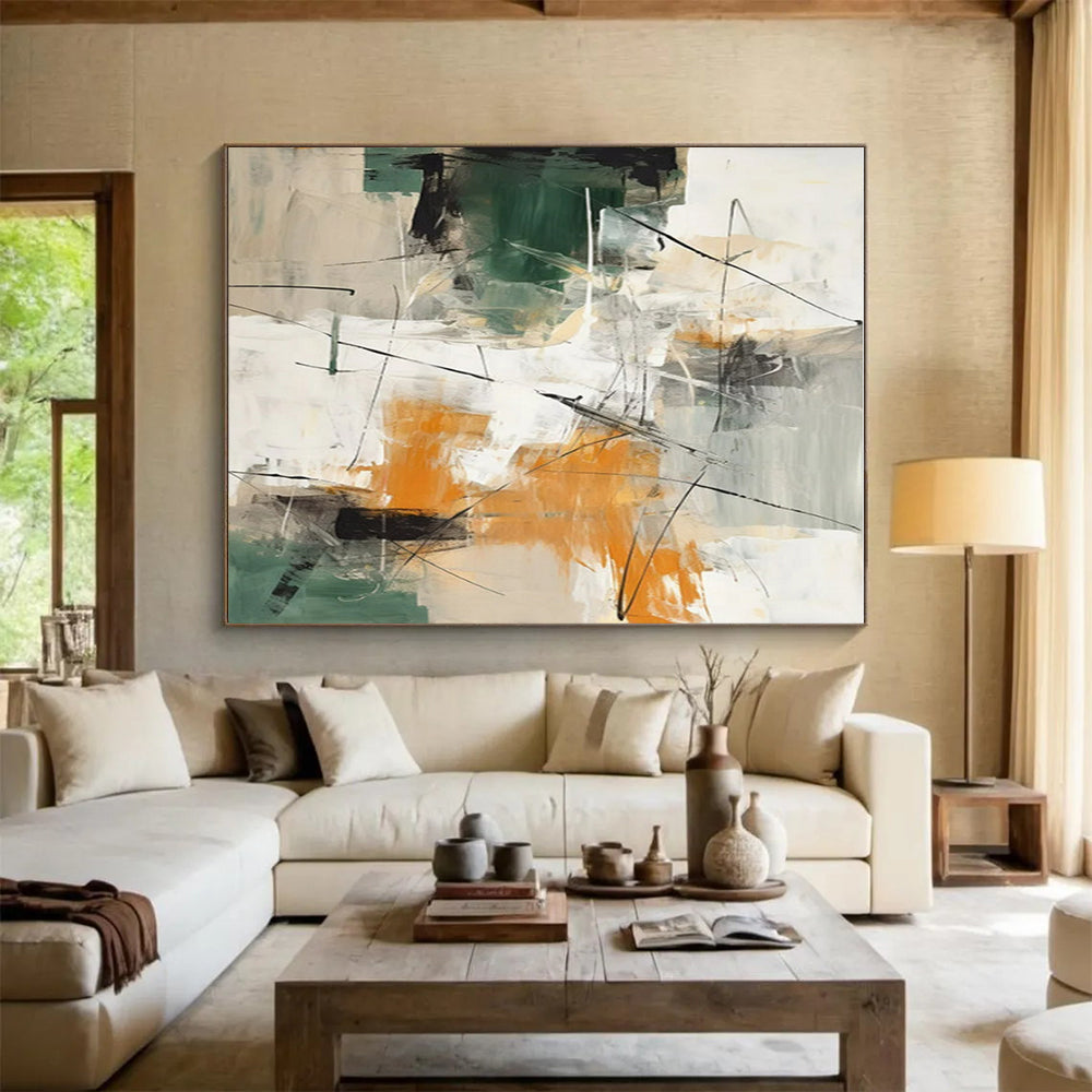 Monumental Contemporary Abstract Canvas for Home Indoor Poolside Relaxing Oasis