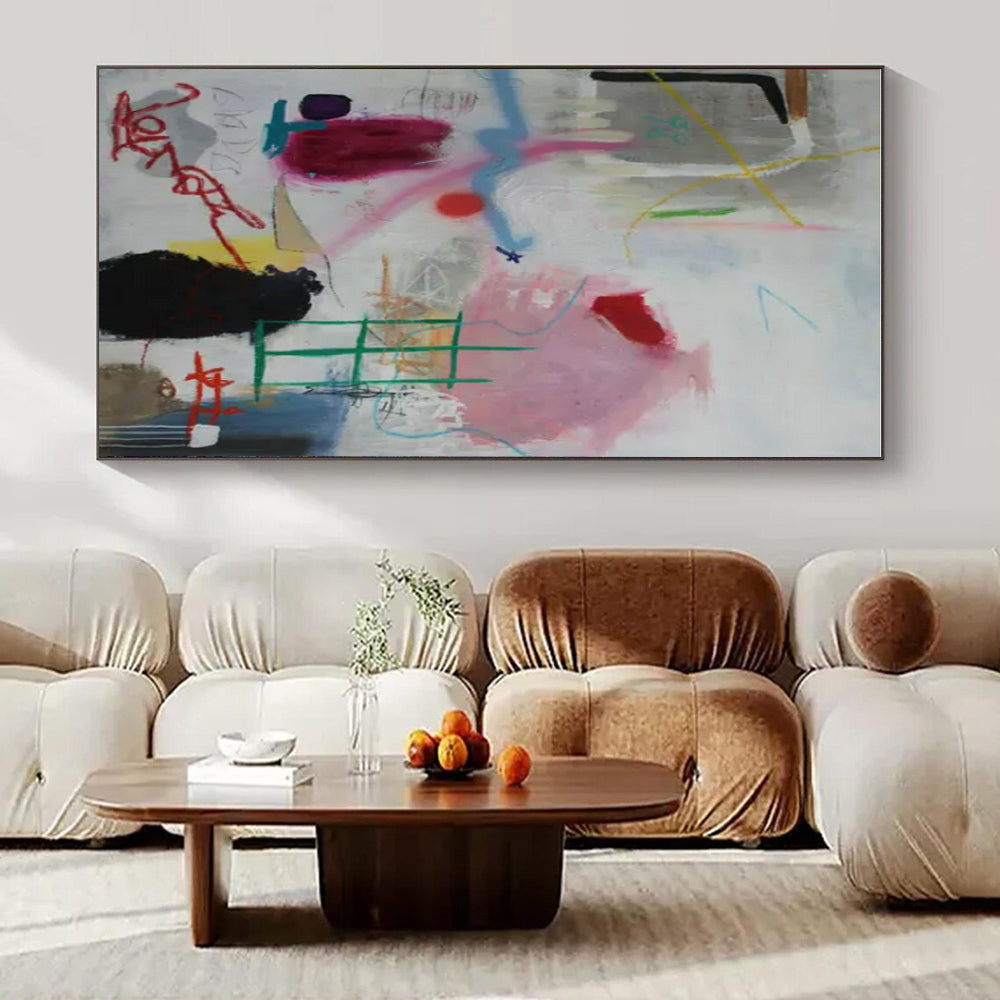 Large-Scale Custom Hand-Painted Abstract Art for Bedroom & Hotel Library