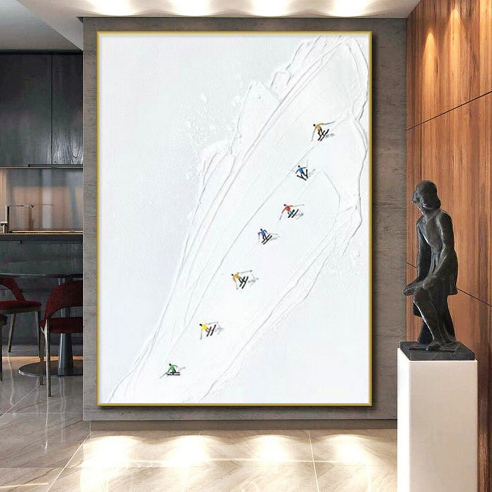 Giant Contemporary Abstract Art for Modern Bathroom Vanity Mirror Wall