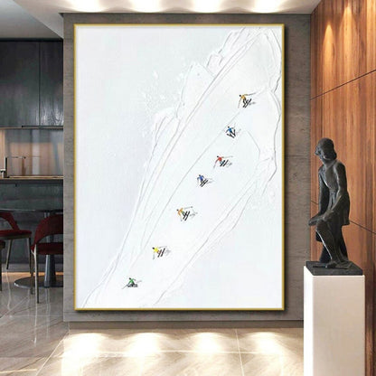 Giant Contemporary Abstract Art for Modern Bathroom Vanity Mirror Wall