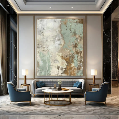 Inspirational Hand-Painted Abstract Canvas for Office Feature Walls