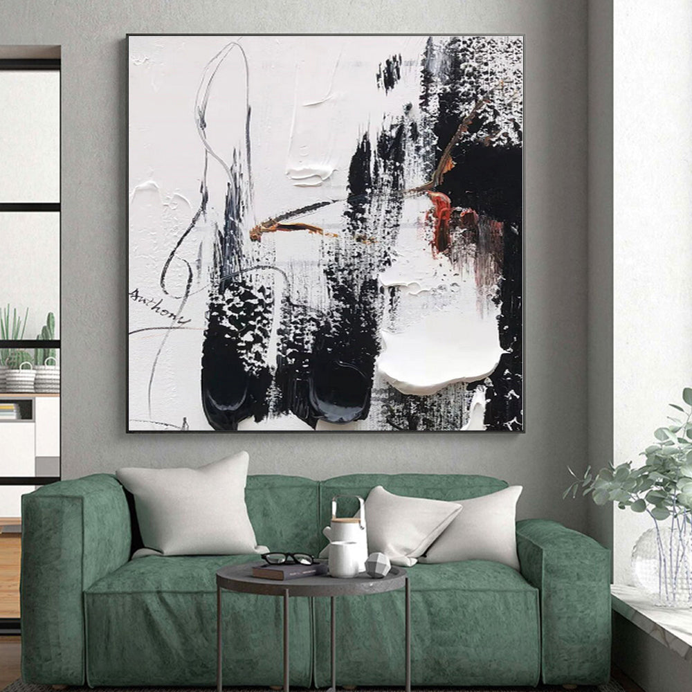 Large-Scale Oversized Hand-Painted Abstract Painting for Home Wine Cellar Tasting Wall