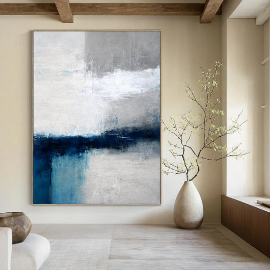 Oversized Hand-Painted Modern Abstract Painting for Trendy Bar Outdoor Terraces